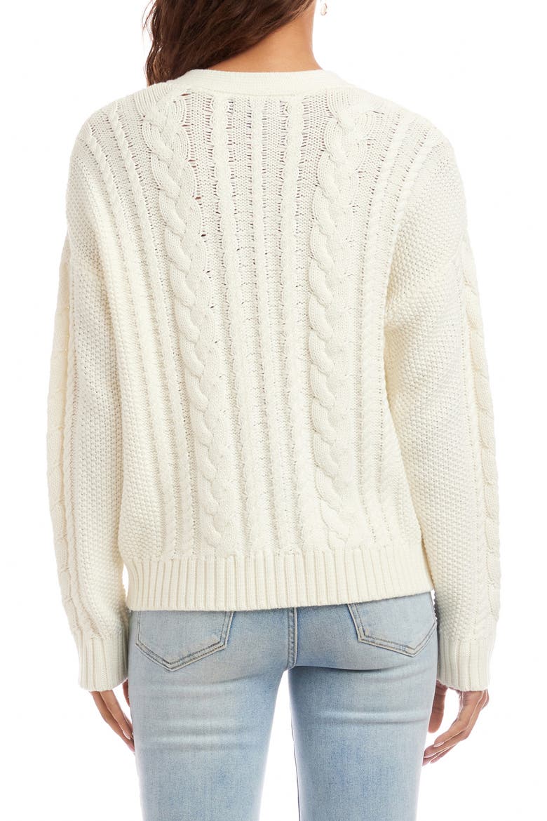 Cable Stitch Cardigan, Alternate, color, CREAM