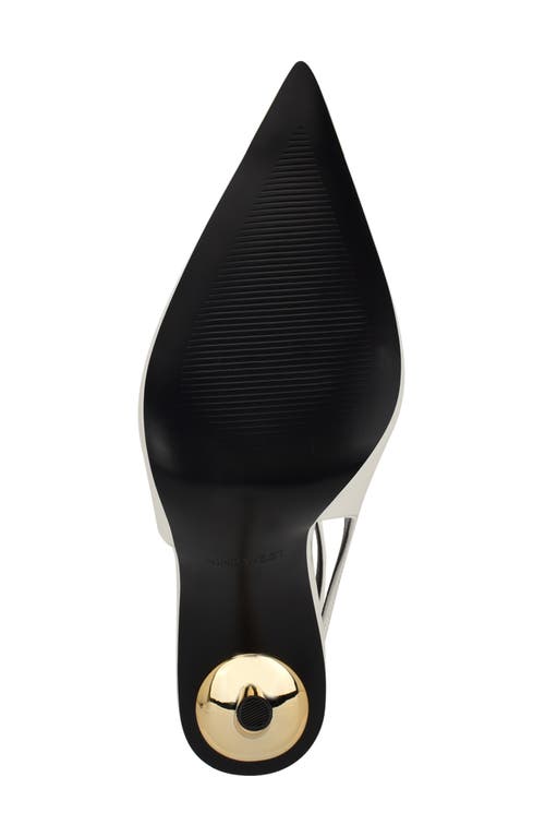 Nine West Monroh Pointed Cap Toe Pump In White