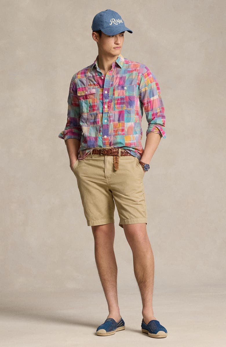 Polo Ralph Lauren Classic Fit Flat Front Linen & Cotton Blend Chino Shorts, Alternate, color, 
