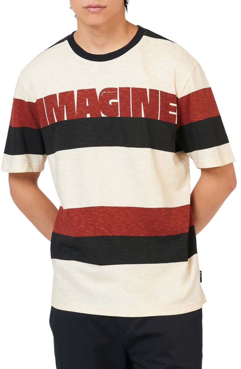 Ben Sherman Imagine Relaxed Fit Block Stripe Graphic T-Shirt, Main, color,