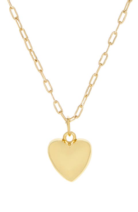Small Puffy Heart Charm Necklace