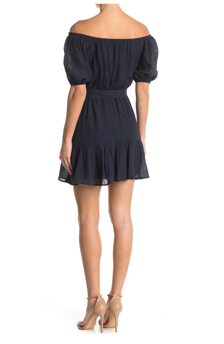 KENEDIK Off-the-Shoulder Puff Sleeve Ruffled MIni Dress, Alternate, color, 