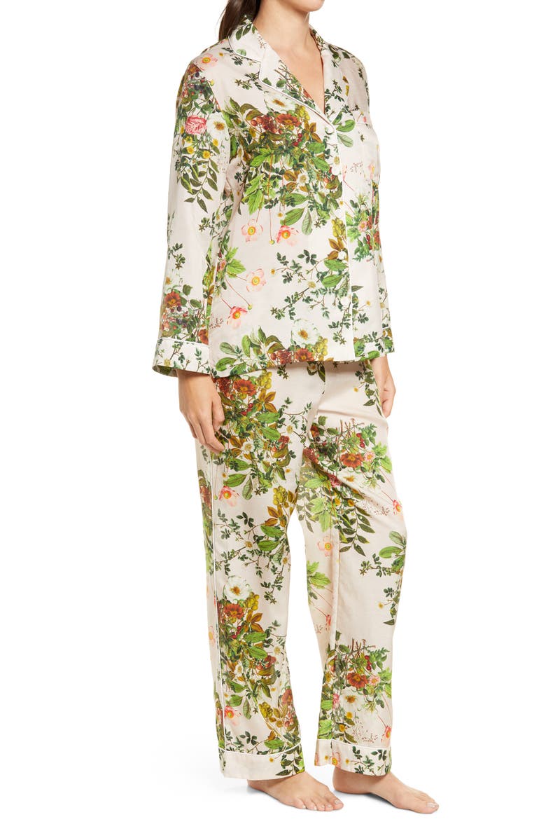 Papinelle x Karen Walker Love Letter Cotton & Silk Pajamas, Alternate, color, 