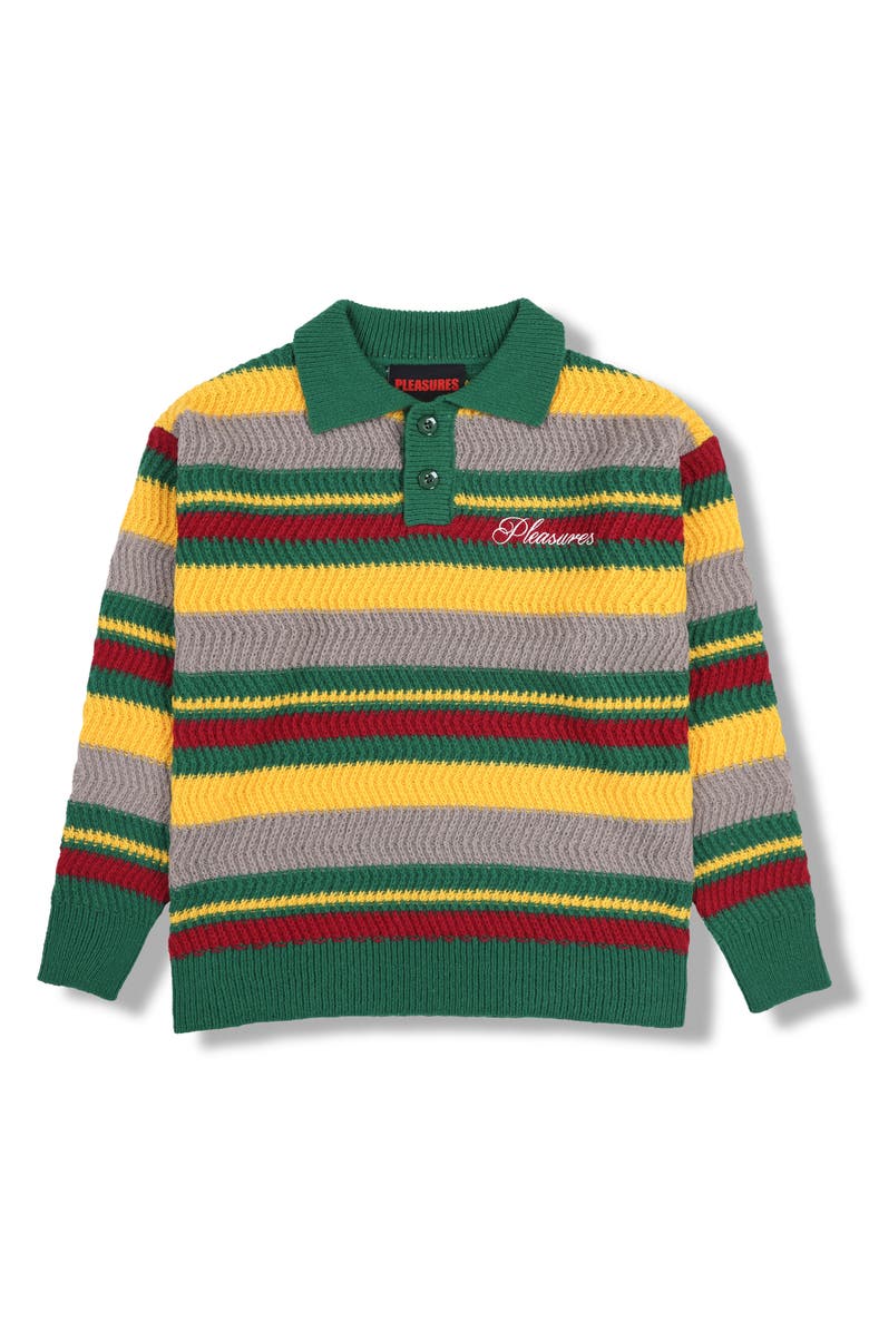 PLEASURES Cooper Stripe Polo Sweater, Alternate, color,