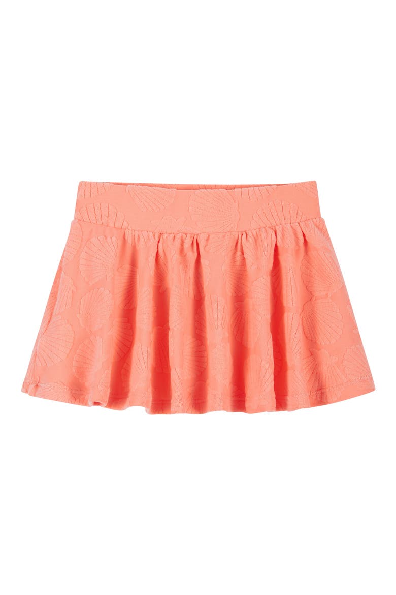 Kids' Terry Jacquard One-Piece Swimsuit & Skirt Set, Alternate, color, ORANGE NEON