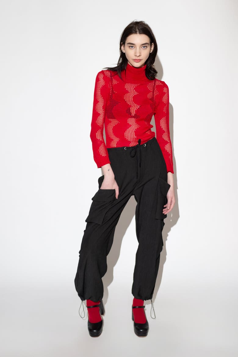 Tambalah Crinkle Cargo Pant, Alternate, color, Black Crinkle