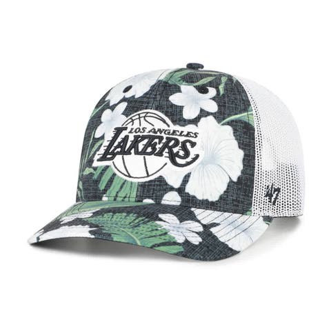 Men's '47  Black Los Angeles Lakers Beach Side Trucker Adjustable Hat