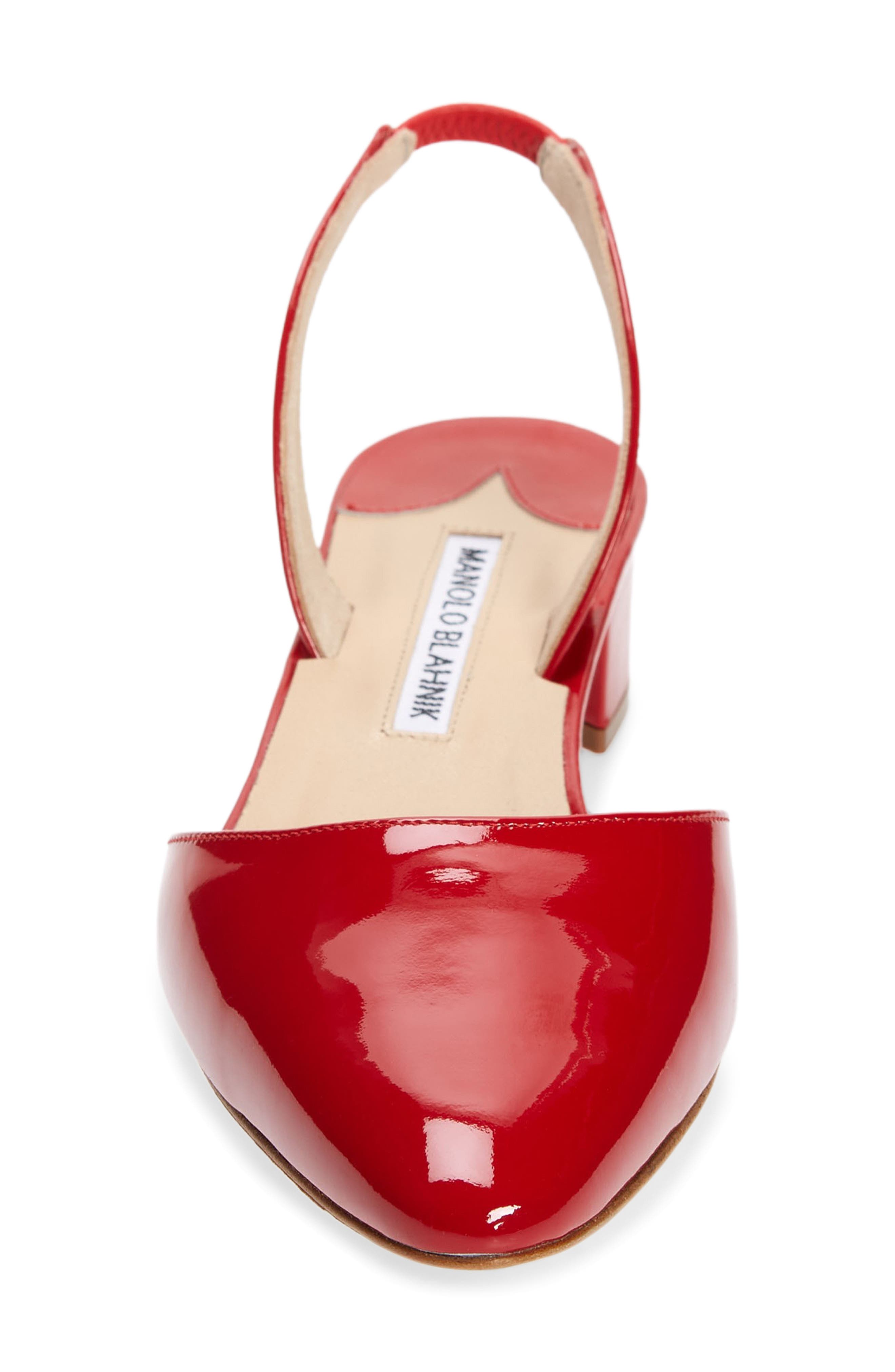 Manolo Blahnik Aspro Block Heel Slingback Pump, Alternate, color, Red