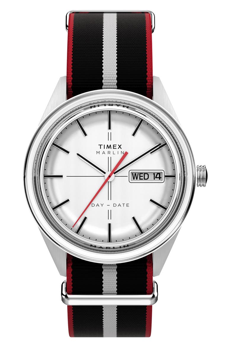 Marlin® Jet Webbing Strap Watch, 38mm, Main, color, BLACK