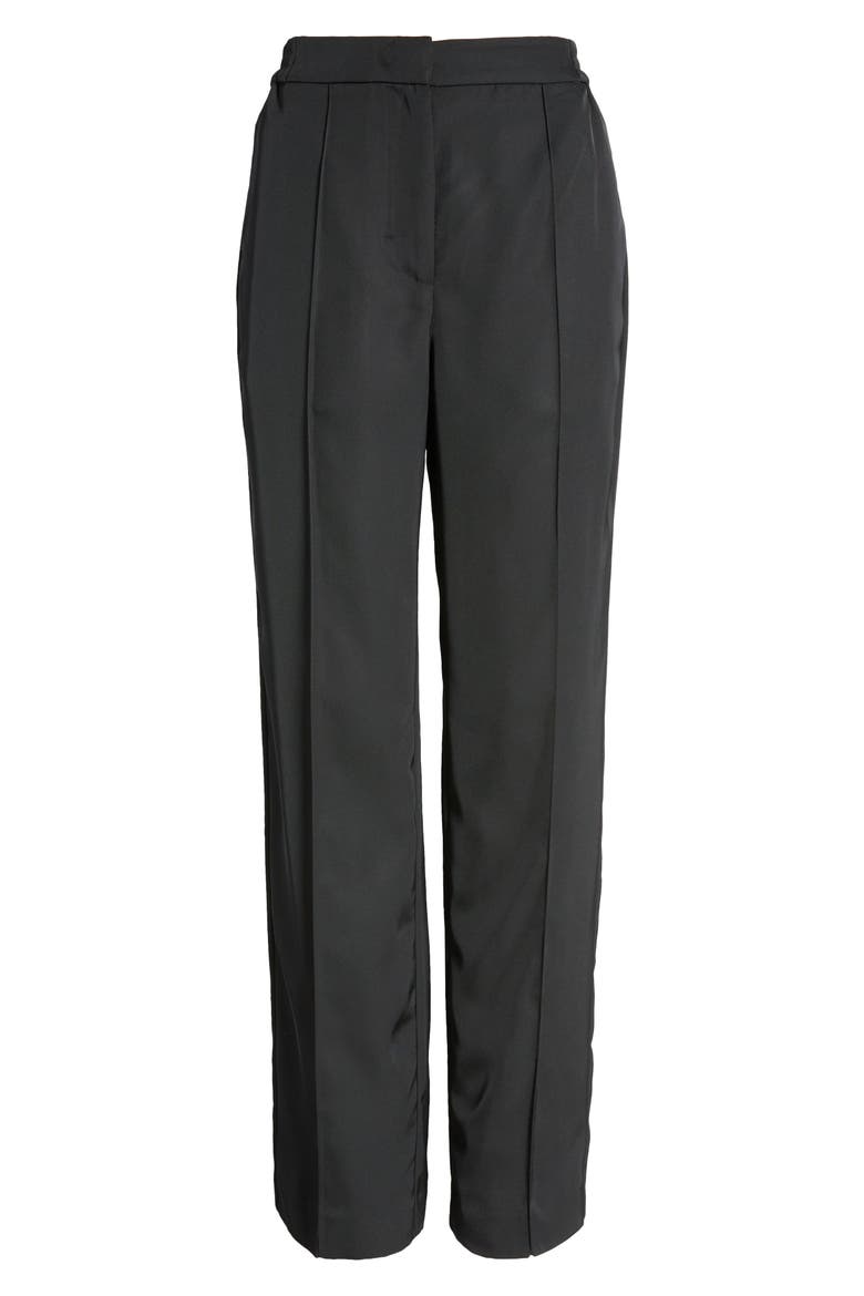 Alta High Waist Straight Leg Pants, Alternate, color, SHINY BLACK