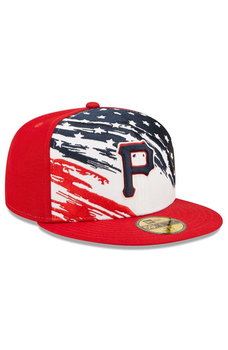 New Era Men's New Era Red Pittsburgh Pirates 2022 4th of July On-Field 59FIFTY Fitted Hat, Alternate, color, Red