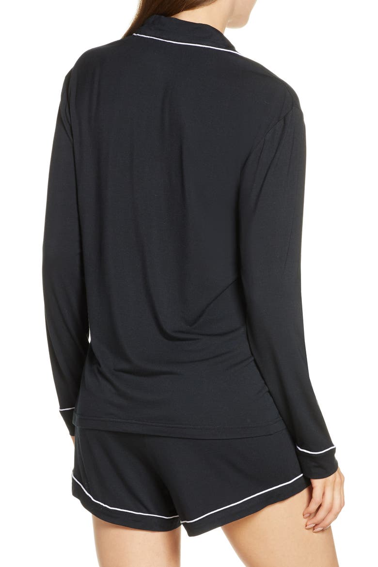 Nya Short Jersey Pajamas, Alternate, color, BLACK