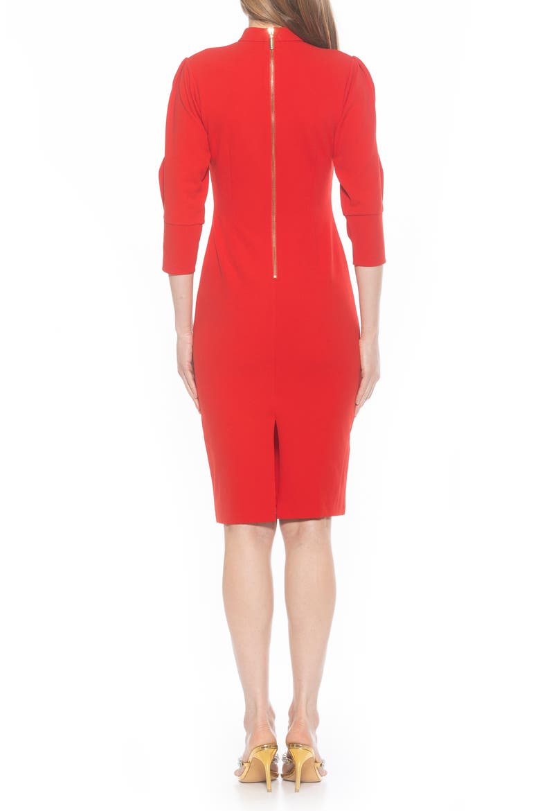 Logan Mock Neck Sheath Dress, Alternate, color, RED
