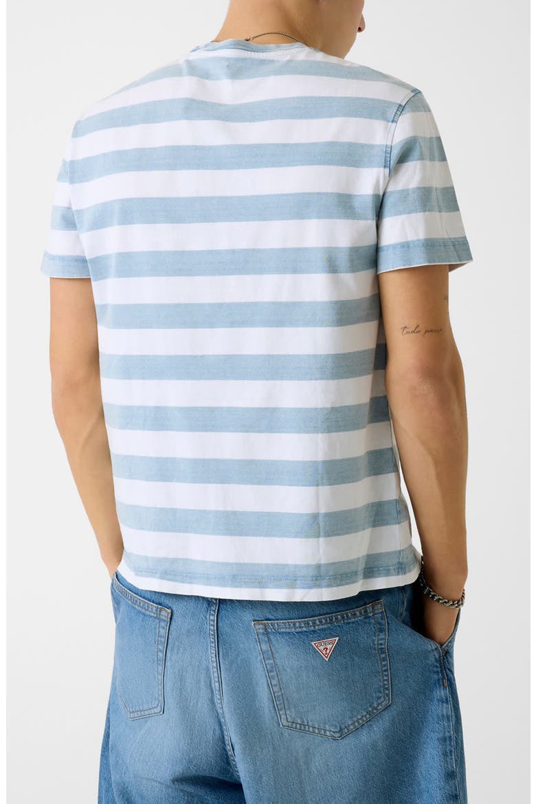 Yarn Dyed Stripe Cotton T-Shirt, Alternate, color, BLUE STRIPE
