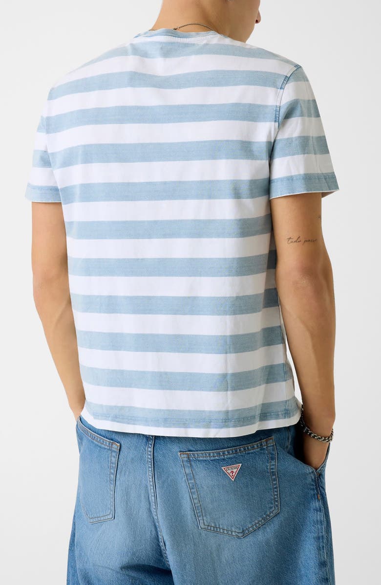 GUESS Yarn Dyed Stripe Cotton T-Shirt, Alternate, color, Blue Stripe