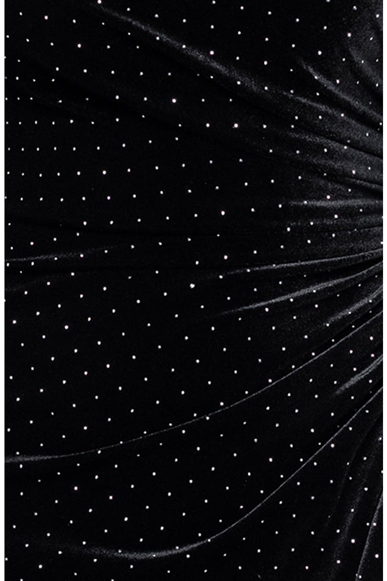 Stud Detail Velvet Sheath Gown, Alternate, color, BLK/ SILVER