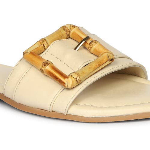 Jelavu Amsterdam Suede Leather Band Slide Sandals In Ivory
