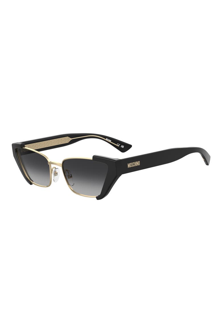 56mm Cat Eye Sunglasses, Alternate, color, BLACK GOLD/ DARK GREY SF