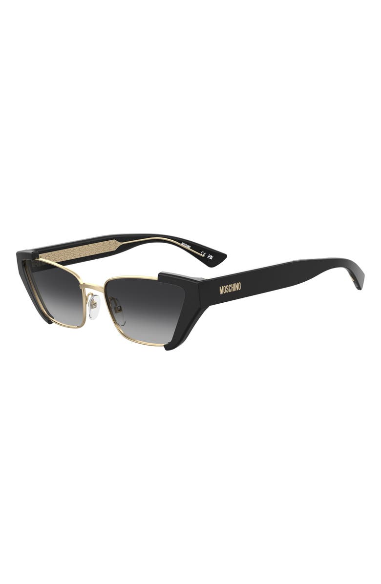 Moschino 56mm Cat Eye Sunglasses, Alternate, color, Black Gold/ Dark Grey Sf