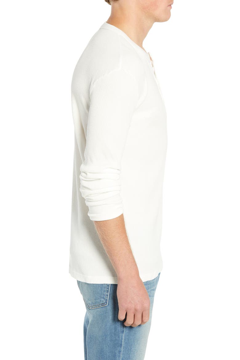 Slim Fit Long Sleeve Waffle Knit Henley, Alternate, color, OFF WHITE