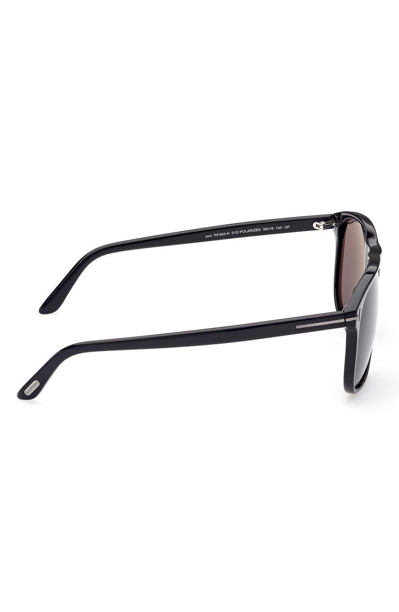 TOM FORD 56mm Polarized Square Sunglasses, Alternate, color, 