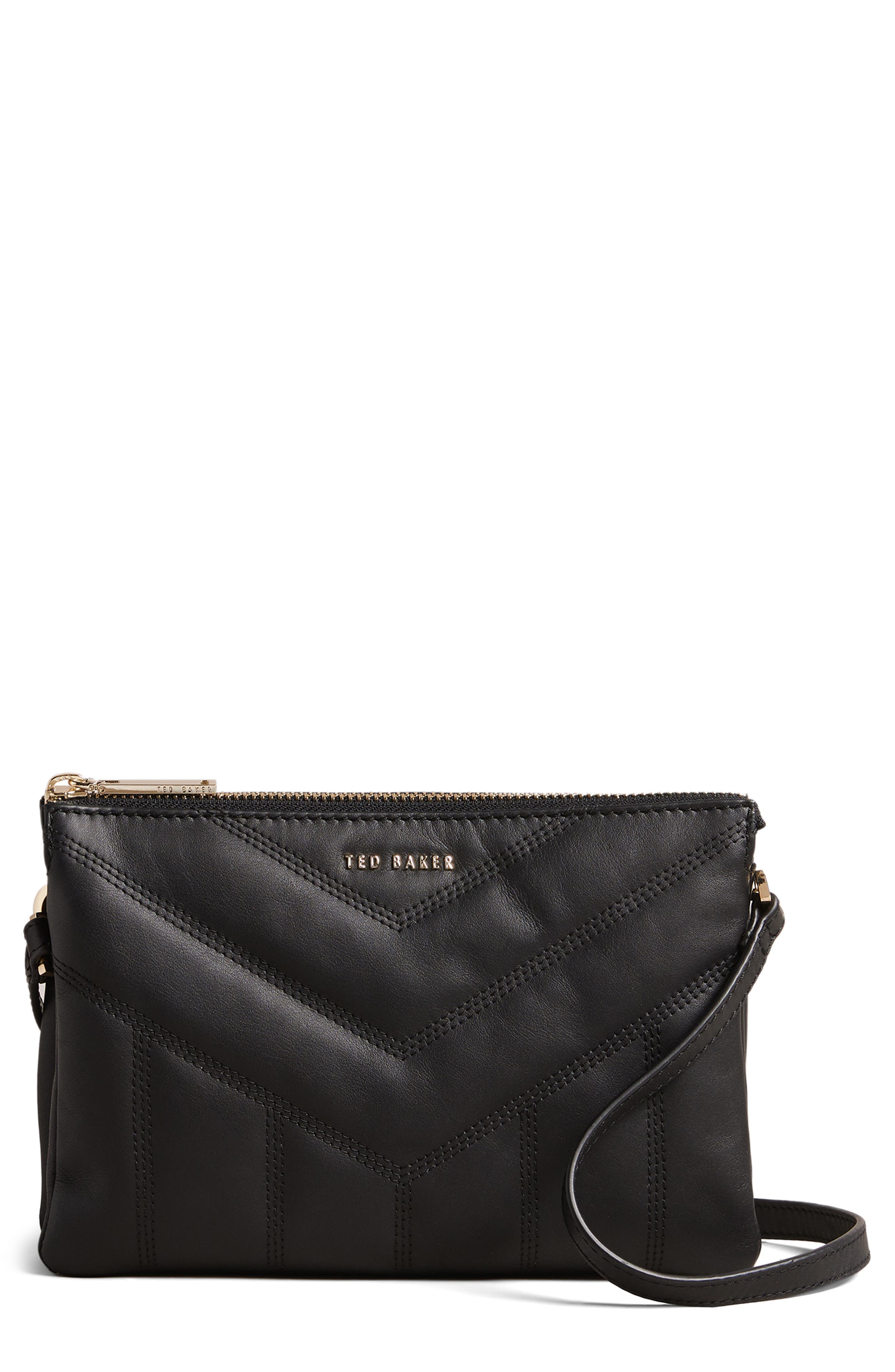 Ted Baker London Ayasini Quilted Leather Crossbody Bag, Main, color, 