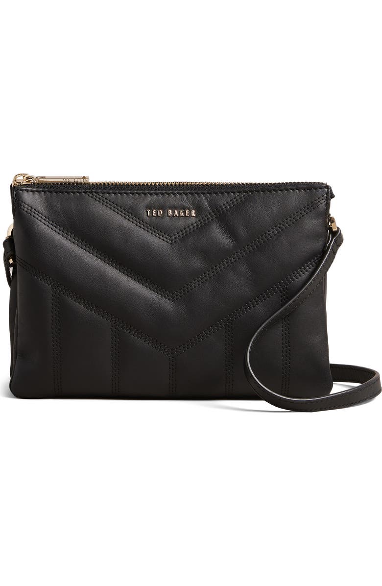 Ted Baker London Ayasini Quilted Leather Crossbody Bag, Main, color,