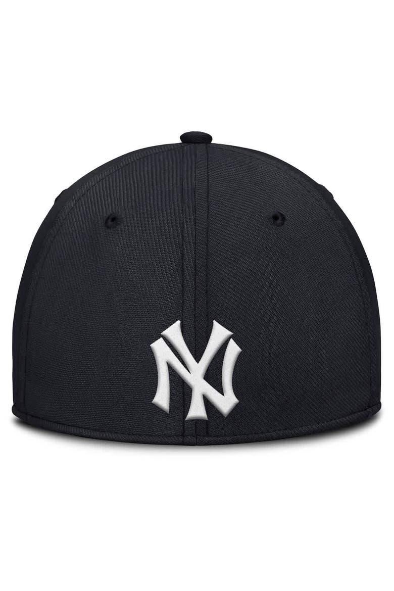 Men's Nike Gray/Navy New York Yankees Rise Swoosh Performance Flex Hat, Alternate, color, Gray