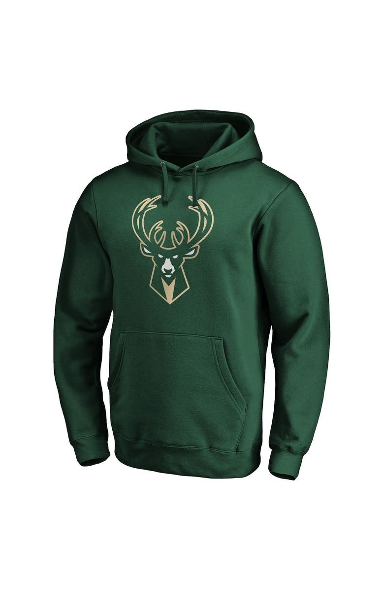 FANATICS Men's Fanatics Branded Giannis Antetokounmpo Hunter Green Milwaukee Bucks Team Playmaker Name & Number Pullover Hoodie, Alternate, color, 