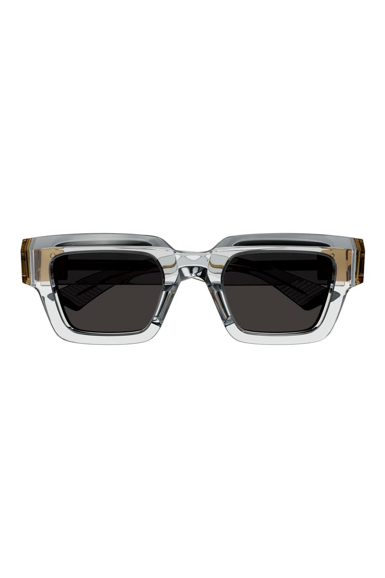 49mm Rectangular Sunglasses, Main, color, CRYSTAL