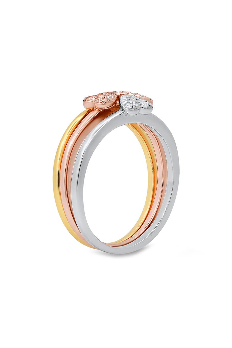 Sterling Silver 3-Piece Tri-Color Ring Set, Alternate, color, SILVER