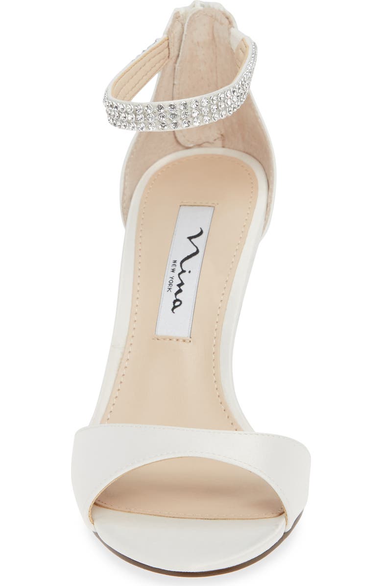 Nina Volanda Ankle Strap Sandal, Alternate, color, Ivory Satin