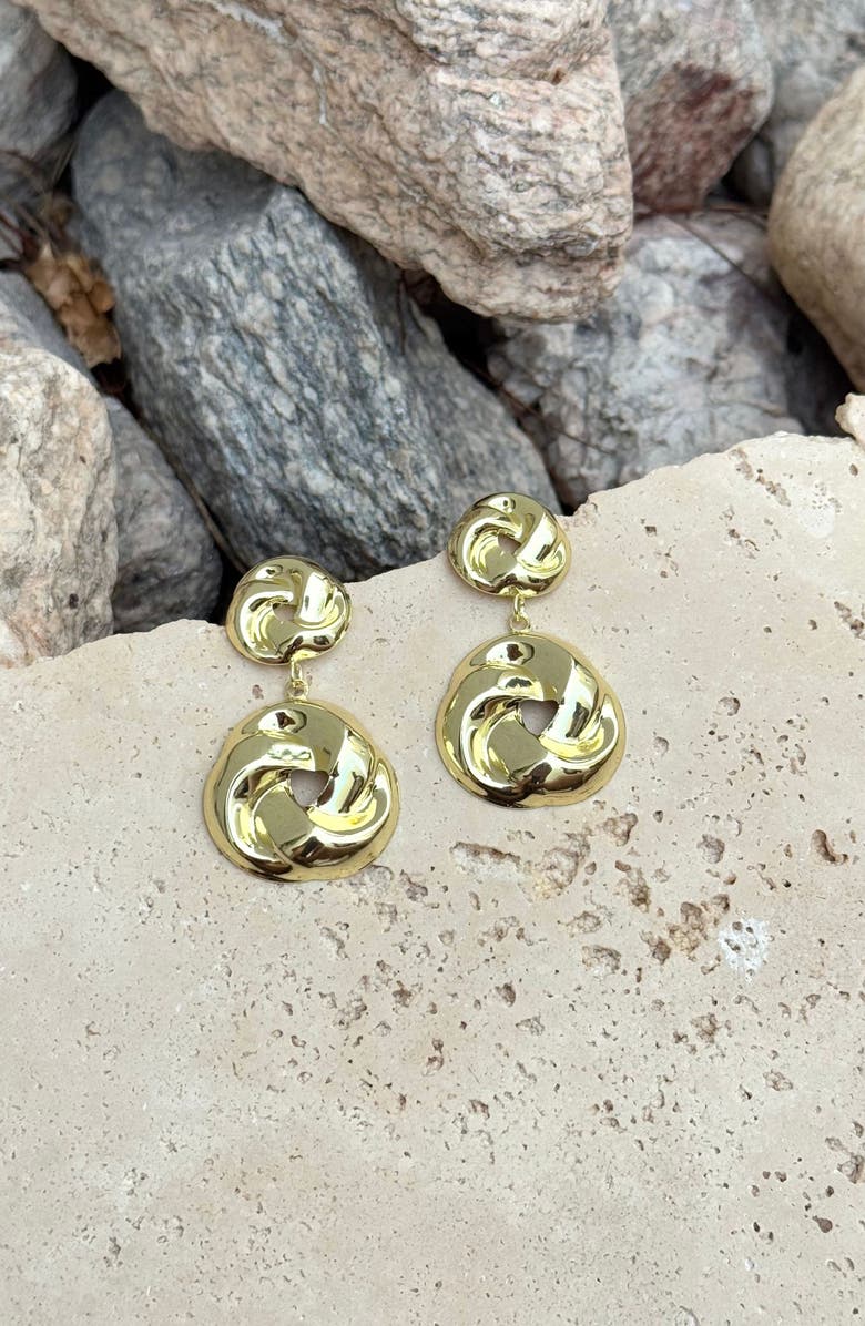 Adornia Double Knot Drop Earrings, Alternate, color, Gold