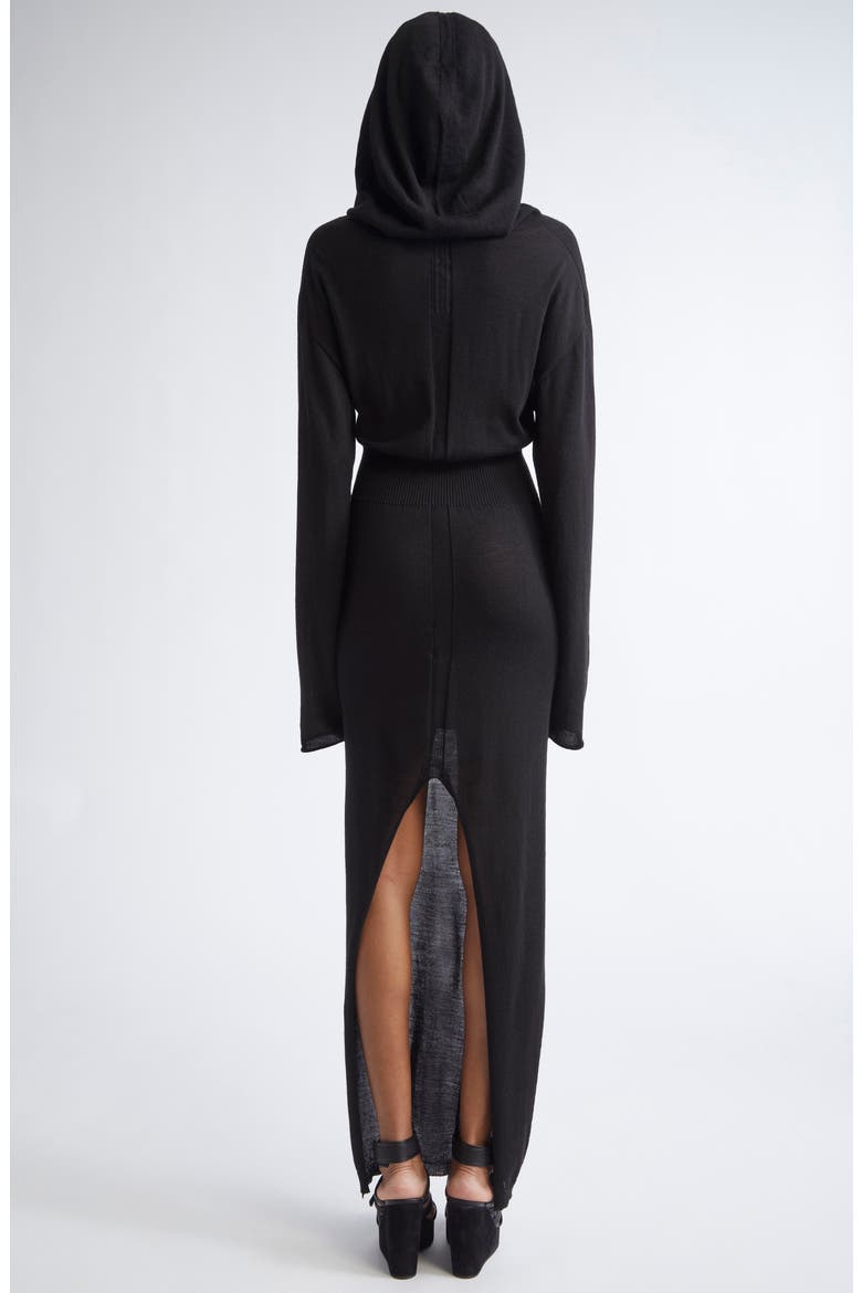 rick owens knit dress Abito Long Sleeve Hooded Maxi Virgin Wool Sweater (Women) baby dresses