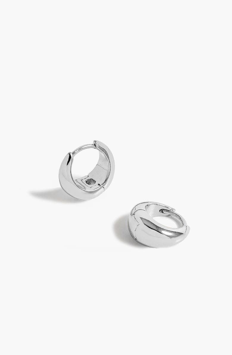 YOJ Mini Pebble Hoop Earrings in Silver, Main, color, Silver