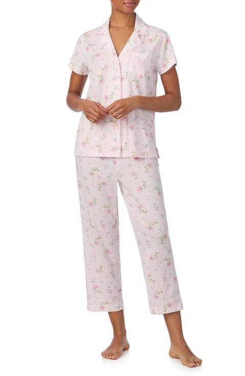 Short Sleeve Cotton Blend Crop Pajamas