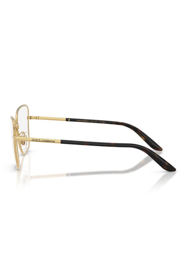 57mm Square Cat Eye Optical Glasses, Alternate, color, GOLD / DEMO LENS