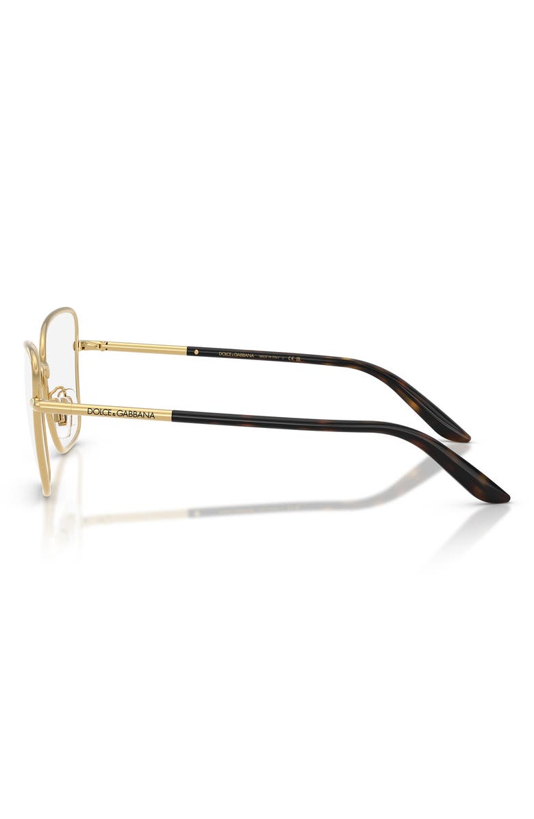Dolce&Gabbana 57mm Square Cat Eye Optical Glasses, Alternate, color, Gold / Demo Lens