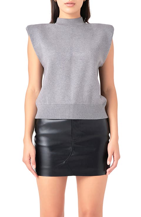 Mock Neck Sleeveless Knit Top