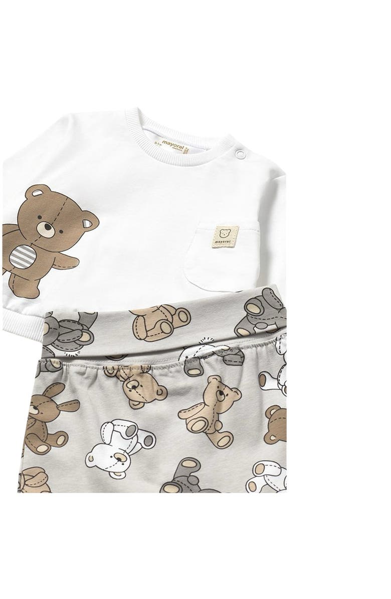 Mayoral 2 Piece Babygrow With Teddy Bears, Alternate, color, Beige