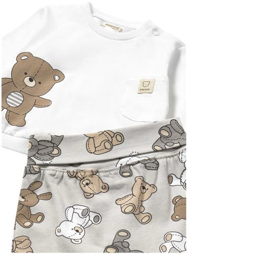 Mayoral 2 Piece Babygrow With Teddy Bears In Beige