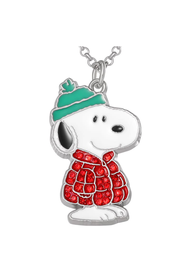 Snoopy & Woodstock Necklace Set, 2-Piece, Silver-Tone, Alternate, color, Multicolor