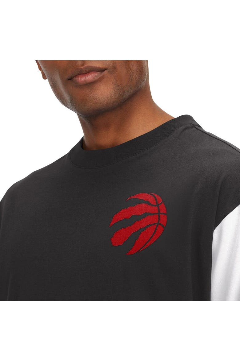 Men's Tommy Jeans Black Toronto Raptors Richie Color Block Long Sleeve T-Shirt, Alternate, color, Black