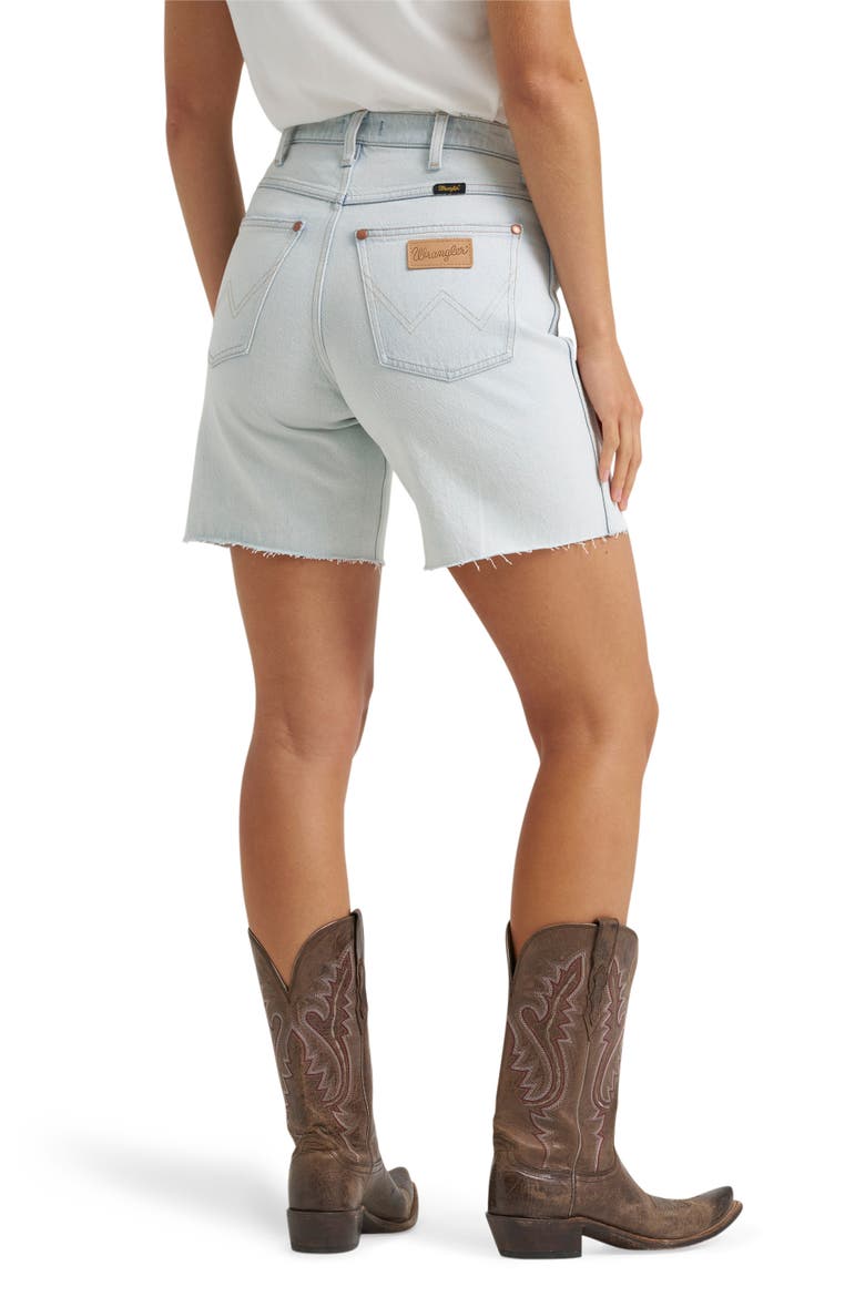 Cowboy Cutoff Denim Longline Shorts, Alternate, color, SUGAR