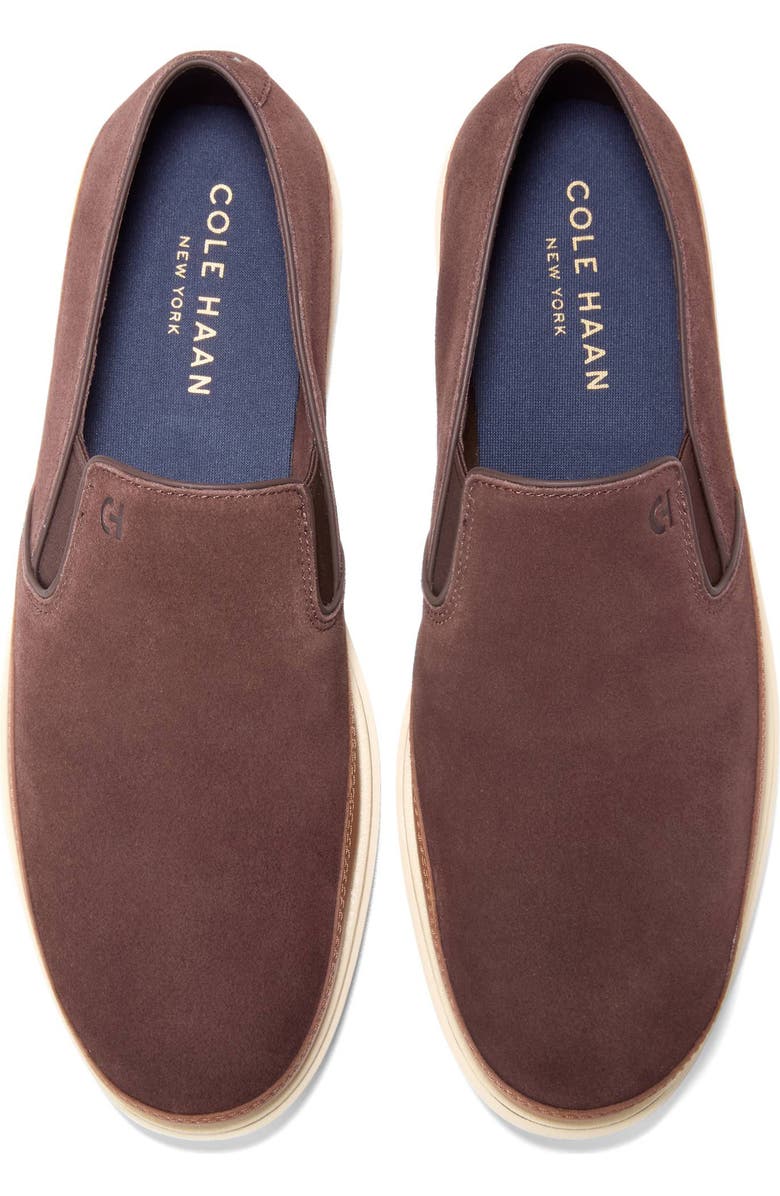 Cole Haan Twin Gore Leather Slip-On Sneaker, Alternate, color, Madra Suede/ British Tan