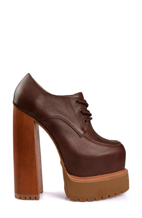 Zigi Tina Lace-up Platform Shoe In Brown