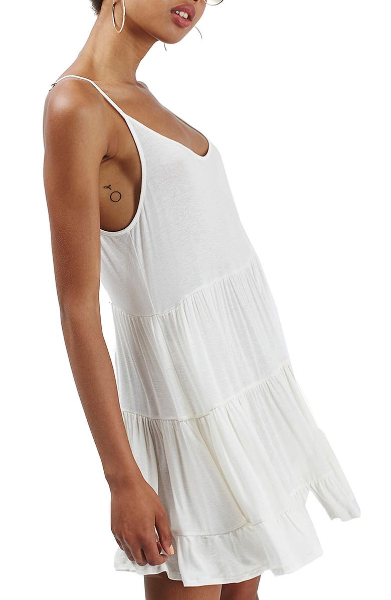 Topshop Tiered Open Back Sundress, Alternate, color, 