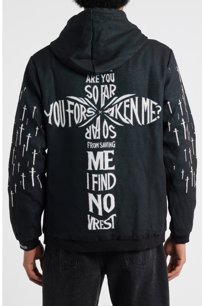 Entombment Jacquard Hoodie, Alternate, color, BLACK