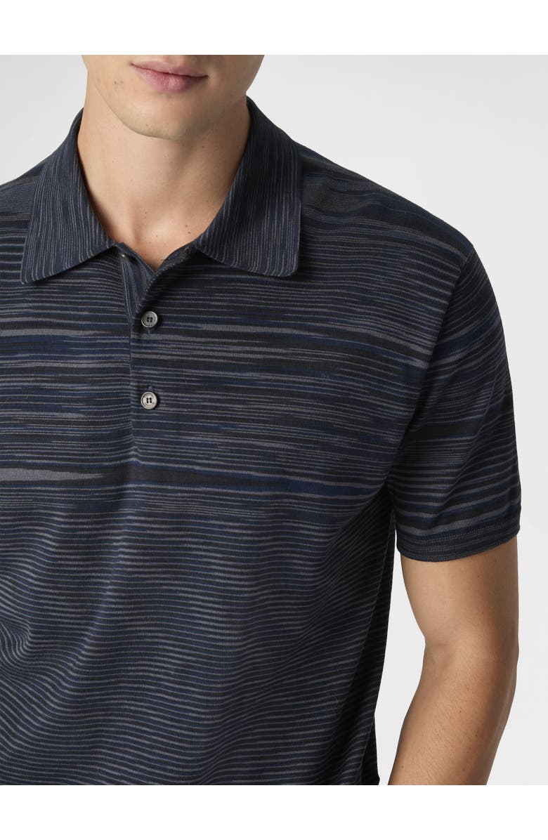 Missoni Flamed Mercerized Cotton Polo Shirt, Alternate, color, Beige& White