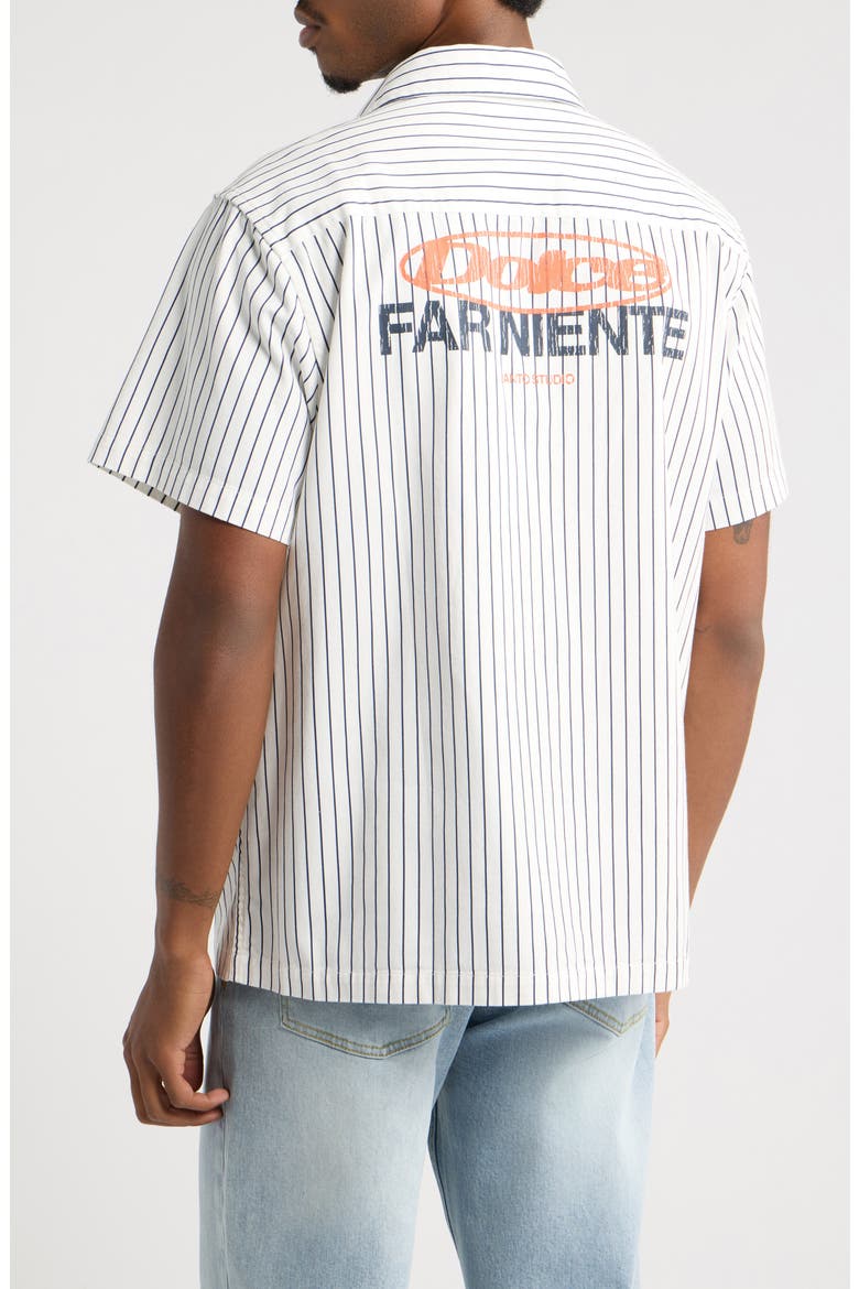 Dolce Striped Short Sleeve Shirt, Alternate, color, WHITE
